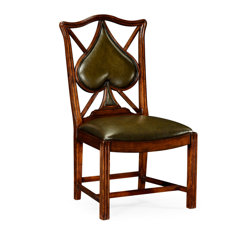 Chaise de salle à manger rembourrée en cuir véritable Windsor