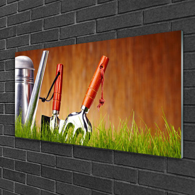 Watering Can Grass - No Frame Print on Glass