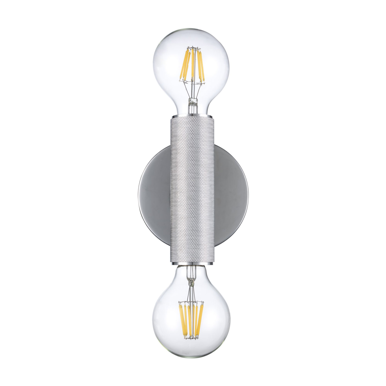 Cabot 2 Light Wrought Iron Dimmable Armed Sconce, 6" H x 4.7" W x 3.3" D, Polished Chrome