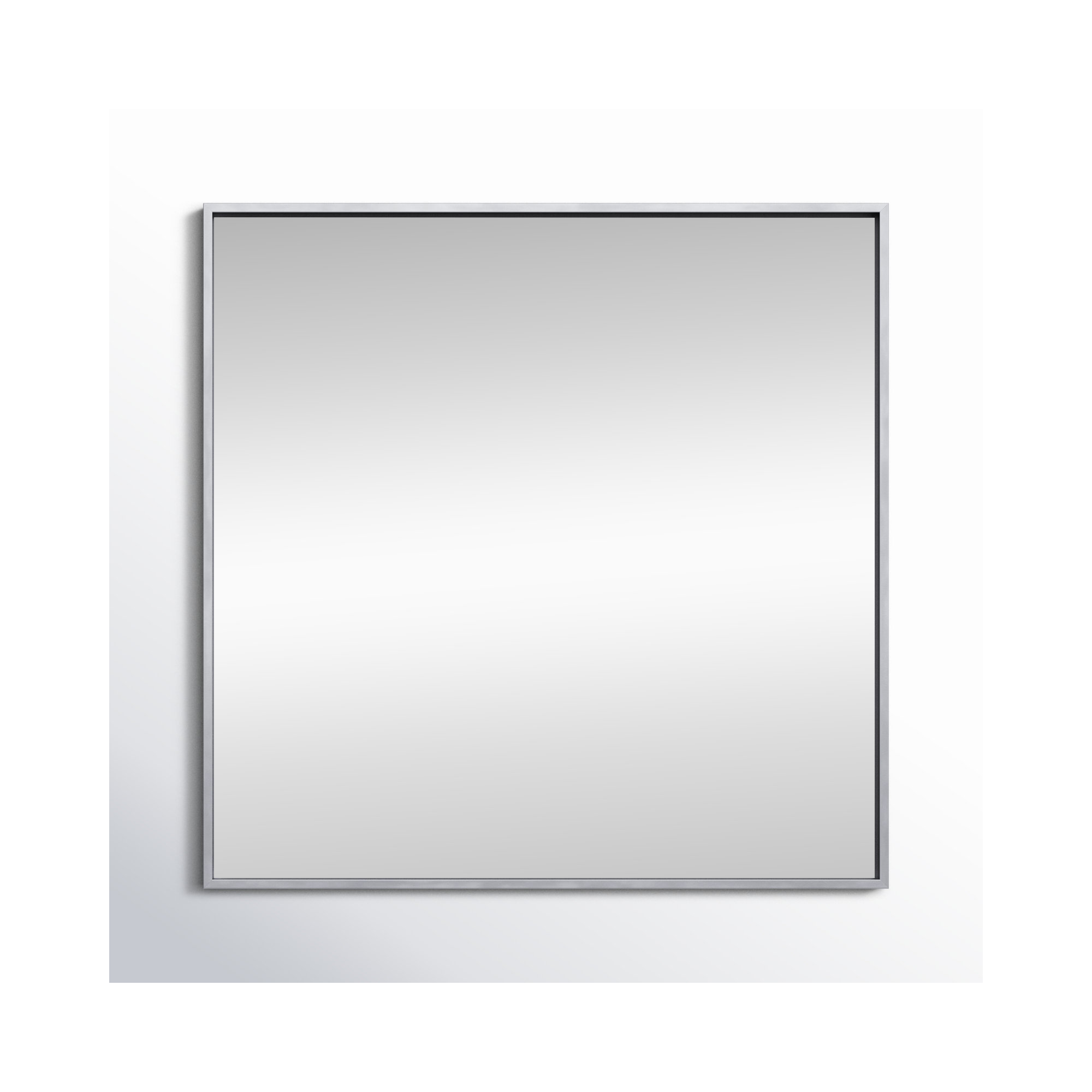 Valparaiso Metal Square Wall Mirror, Silver, 30"  x 30" 