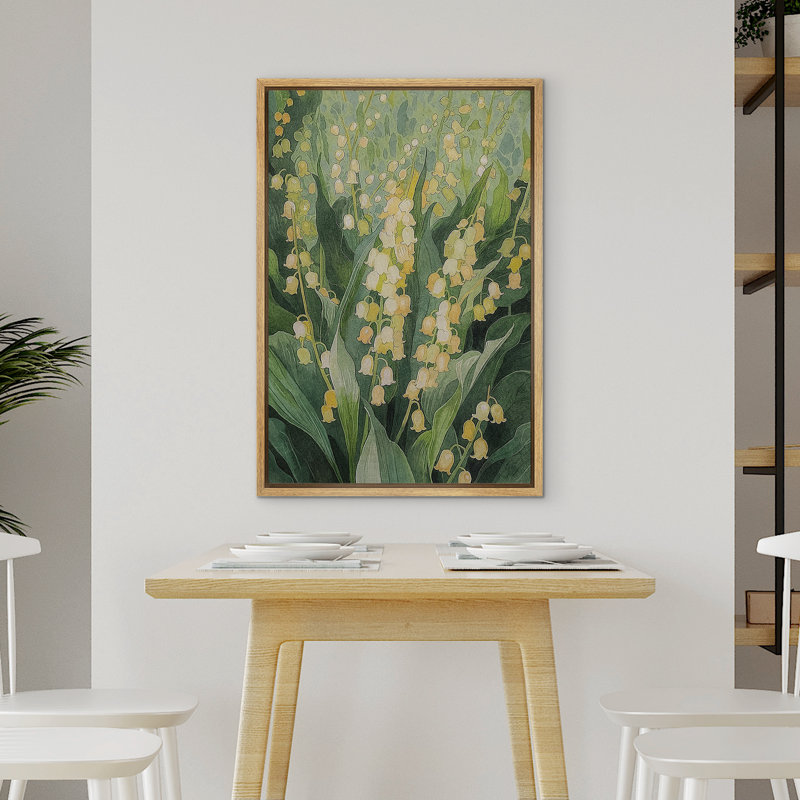 «Campanula Flower Green», reproduction d'art encadrée, impression sur toile, H 24 po x l 16 po, Naturel