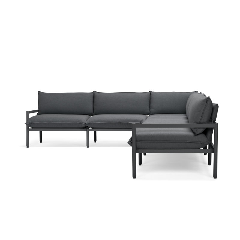 Terra Outdoor 6 - Seat Patio Sectional, Charcoal