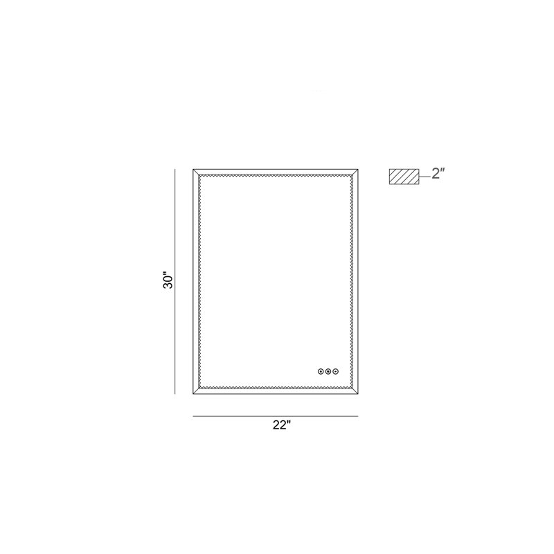 Miroir Cerissa, Noir, 30 po x 22 po
