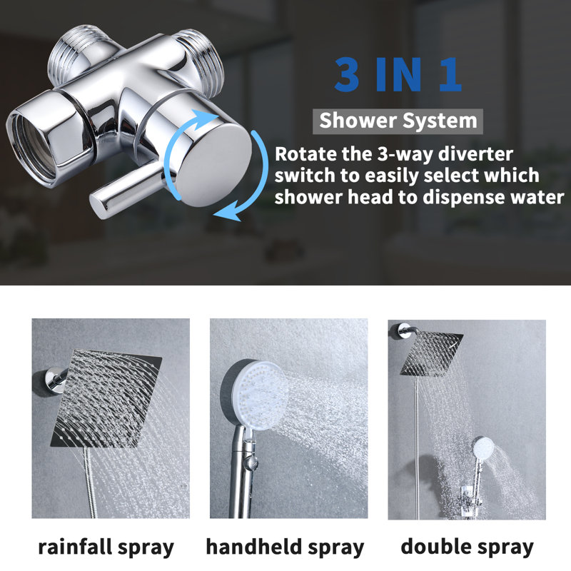 Pomme de douche double, Chrome