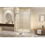 Verre trempé 44-48 "x 72" avec film antidéflagrant, porte de douche coulissante double en aluminium, 1/4 "(6 mm), poignée en acier inoxydable, nickel brossé
