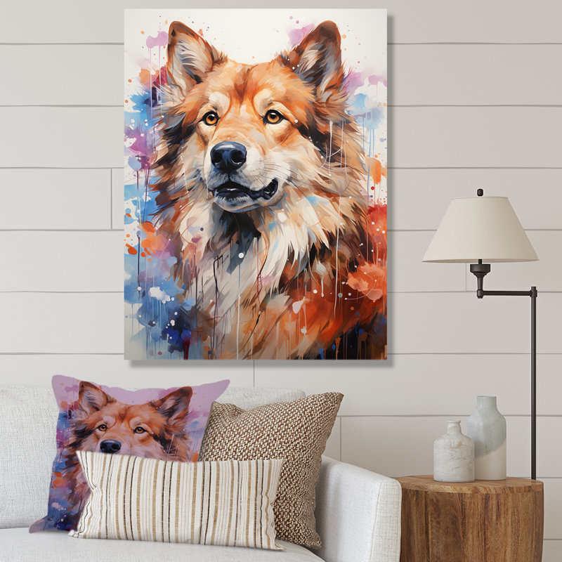 Chien, Akura Aura I, art mural sur toile, Toile tendue, H 40 po x l 30 po x P 1,5 po