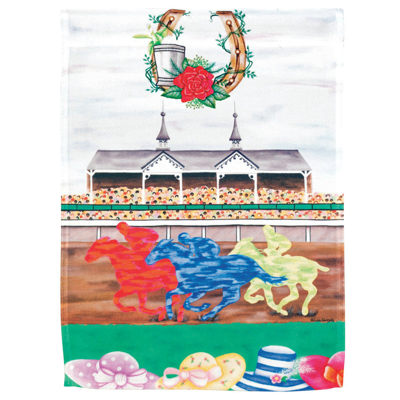 Drapeau de jardin en polyester Derby Day, 44 po x 30 po