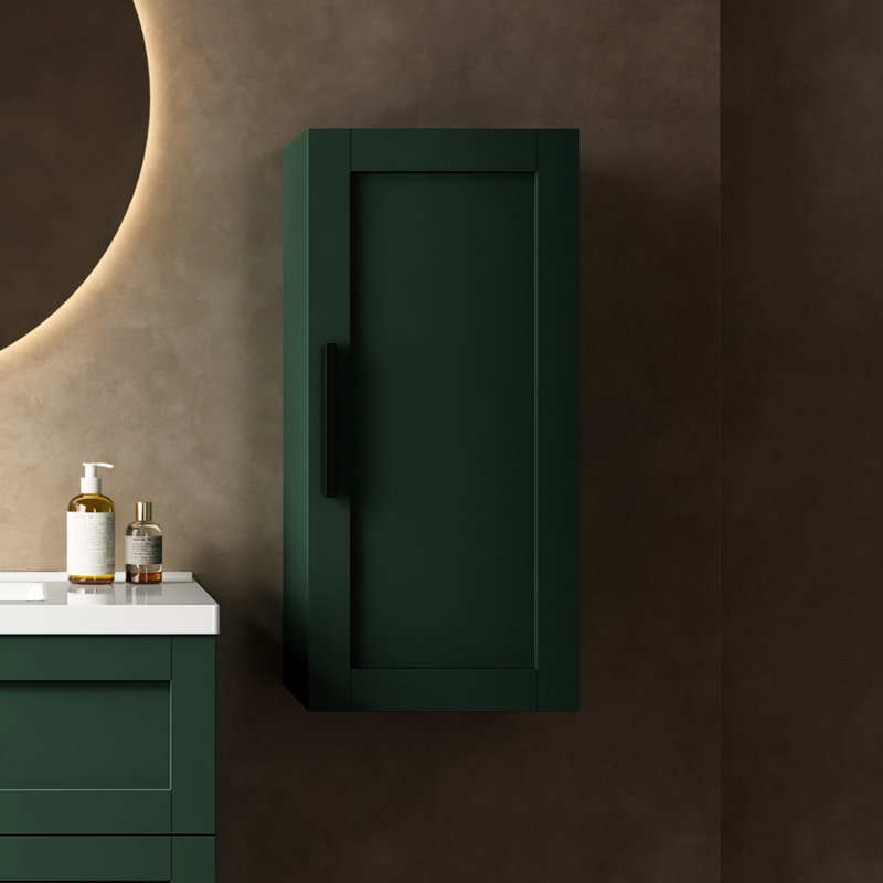 Armoire de salle de bain moderne 14 "avec tablette - porte et décor scandinave