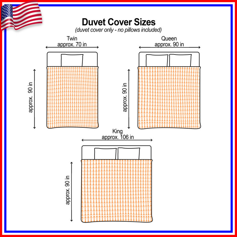 Orange Geometric Dots Duvet Covers, Twin