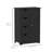 Bathroom Storage Cabinet with Drawers and Adjustable Shelf, Black