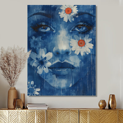 «Blue Boho Woman Portrait II - Woman Boho», reproduction d'art