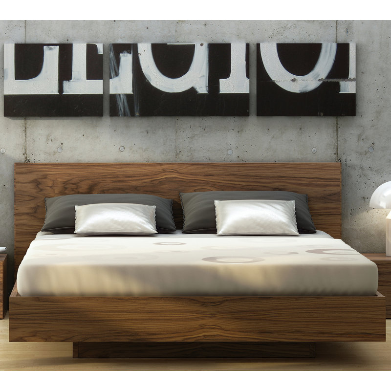 Float Platform Bed, King, Walnut