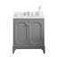 Queen 30" Sink Carrara Quartz Countertop Bath Vanity with Faucet-2094086555-2094086553