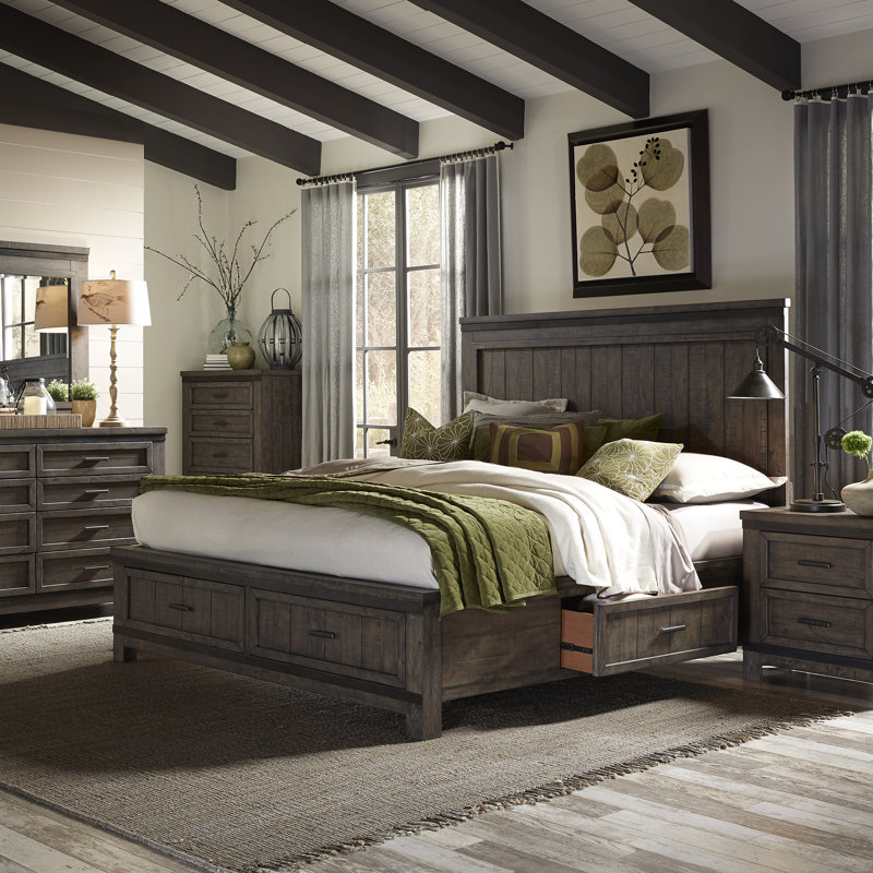 Lexee Two Sided Storage Bed, Dresser & Mirror, Chest, Night Stand, Queen