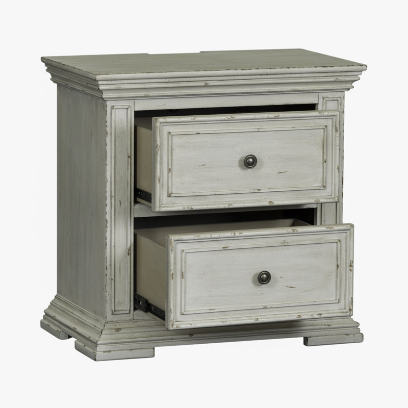 Temple Cloud Temple Cloud Panel Bed, Dresser & Mirror, Night Stand, California King, White