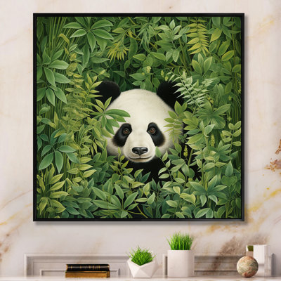 Foliage Peekaboo Panda I - Panda Animal Wall Art