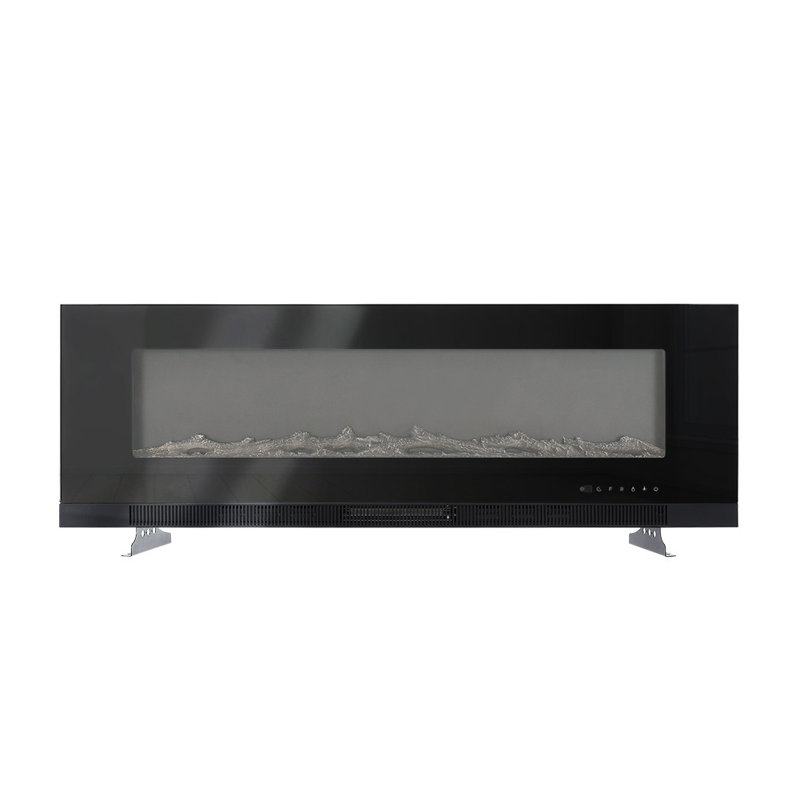 Tanisha Belfry Heating 182.9cm W Electric Fireplace with 5000 BTU, Black, 50cm H x 152cm W x 12cm D