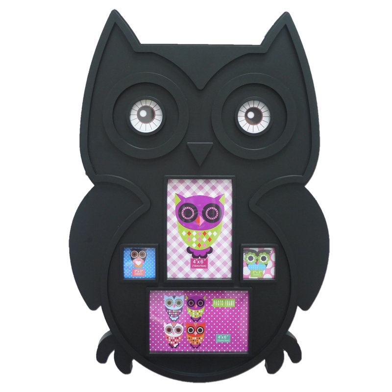 Mackey Kids Owl Multi Picture Frame, Black