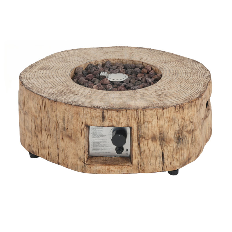 Foyer de patio au propane MGO avec 30 000 BTU, motif de bois, durable et aucun assemblage requis
