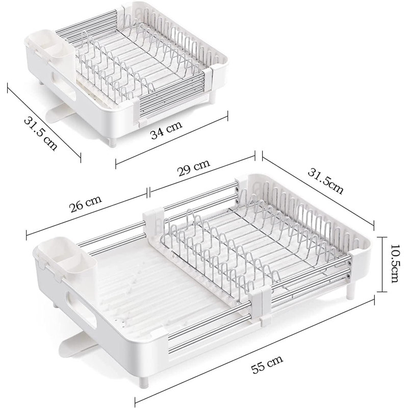 Tamia Adjustable Stainless Steel Dish Rack