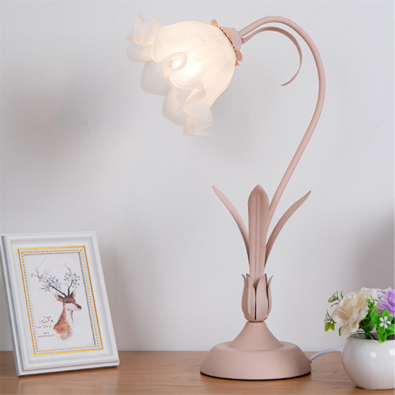 Deangelia Metal Novelty Desk Lamp Without Bulb, Pink