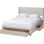  Lit plateforme grand beige, lit plateforme durable pour tous les espaces, lit plateforme moderne peu encombrant