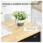 Armoire de rangement de cuisine moderne avec comptoir en bois d'hévéa massif HOMcom, buffet en acier noir avec 2 tiroirs, tablette et portes réglables