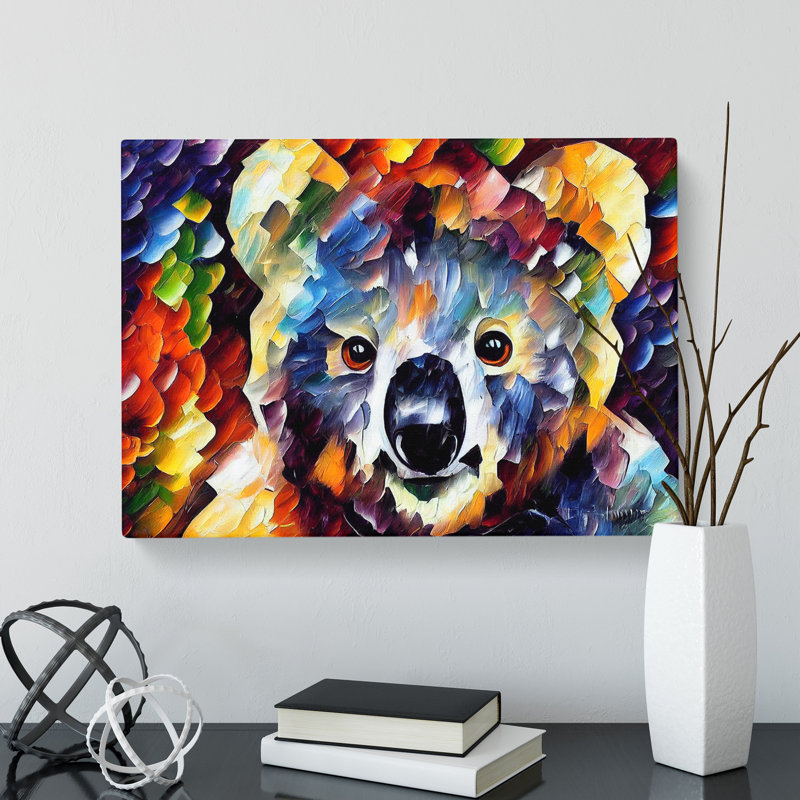 Koala Bear Painted Abstract - Wrapped Canvas, 50cm H x 76cm W x 3cm D