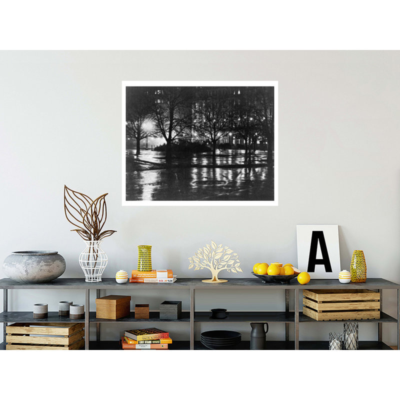 «Reflections at Night New York» par Alfred Stieglitz - Estampe numérique, H 32 po x l 40 po