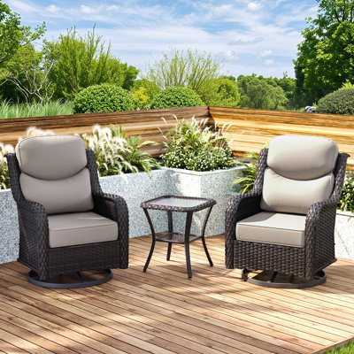 2-person Outdoor Rattan Seating Group With Cushions