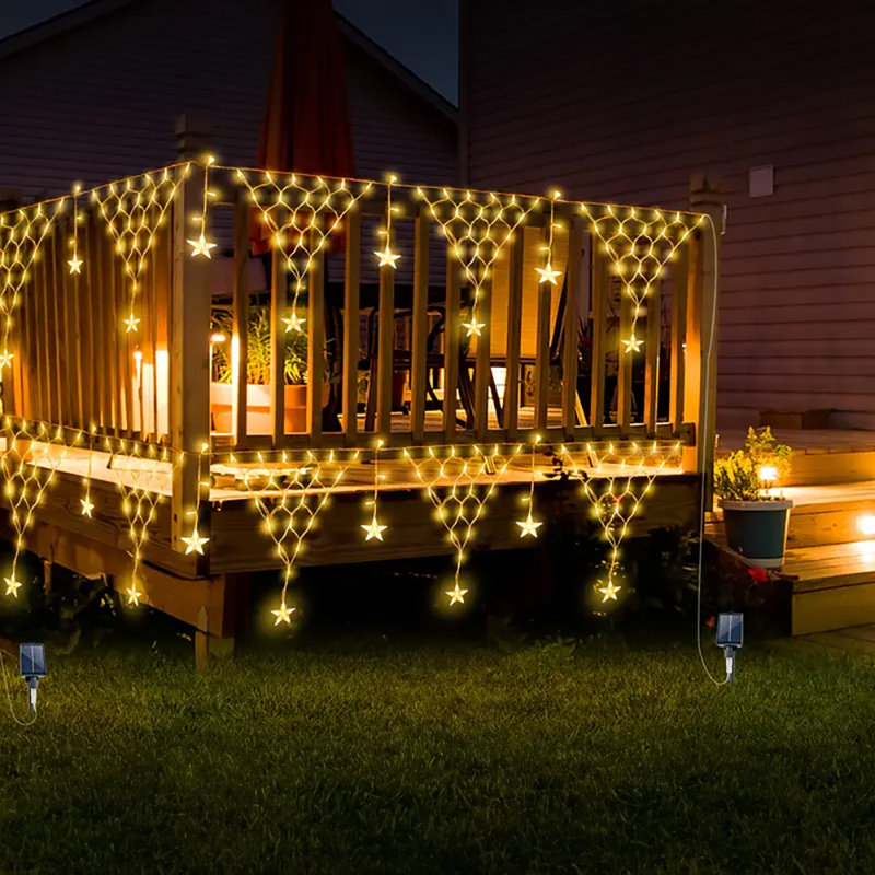 400cm LED Solar Powered 6 - Bulb Cord String Light