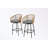 Metal frame Bar stool Set of 2 with Backrest and soft cushion-1317739294