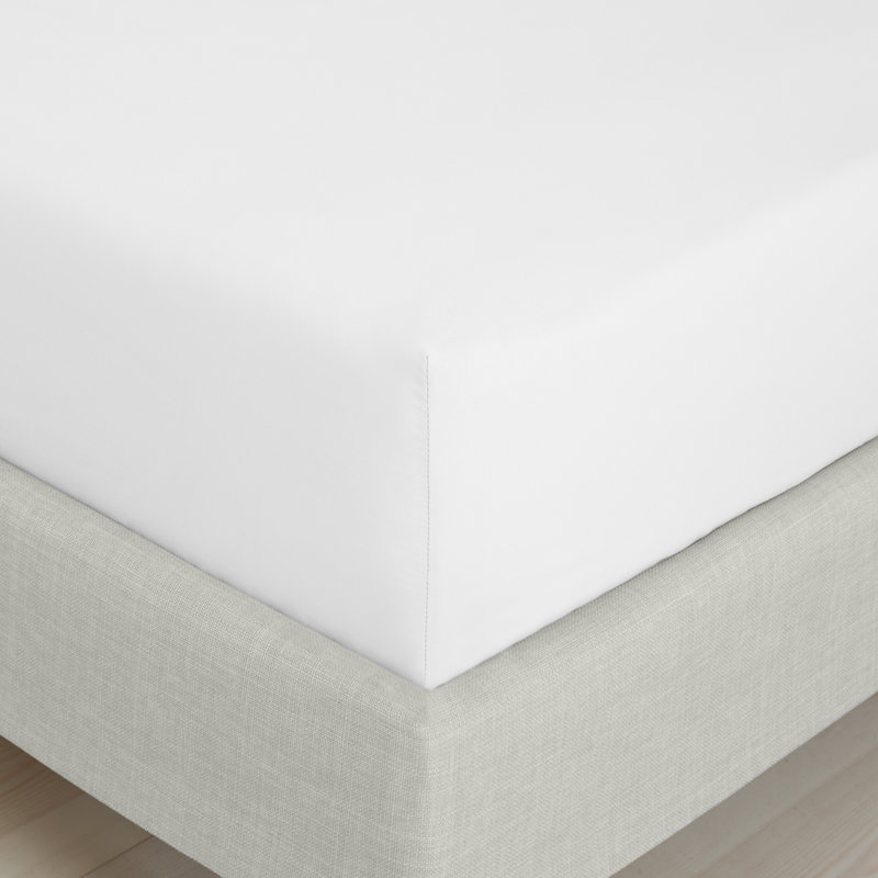 200 Thread Count 100% Cotton Extra Deep Fitted Sheet, White, Kingsize (5')