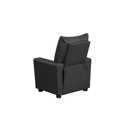 Perline 23"W Black PU Leather Kids Recliner Chair with Cupholder