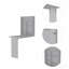 Table murale pliable, sept tablettes intérieures, table extensible - blanc