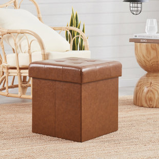 Faux Leather Ottoman