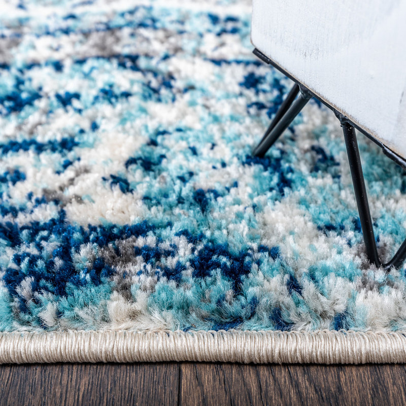 Tapis oriental bleu Ascutney, Rectangle 3 pi 11 po x 5 pi 11 po