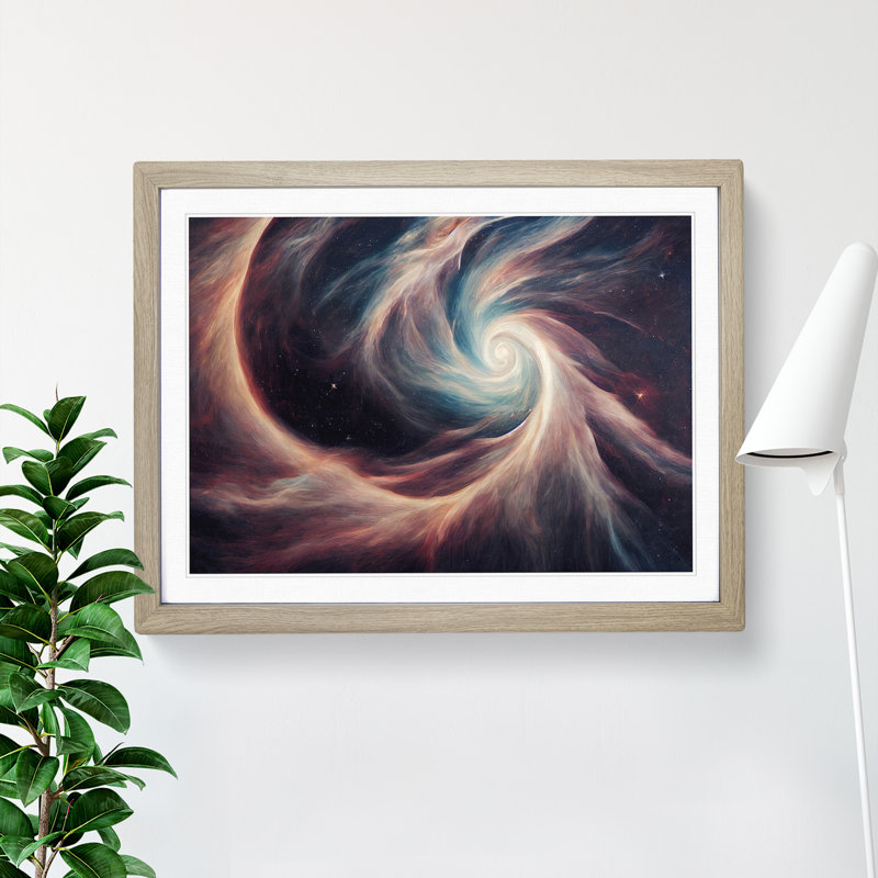 XH1022-8721X Surreal Cosmos Vol.1 1 Piece Single Picture Frame Wall Art, 46cm H x 64cm W x 2cm D, Oak