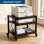 Support d'imprimante de bureau à 2 niveaux en bois d'ingénierie industrielle - Durable, compact, plates-formes réglables, roulettes, assemblage requis. Support de photocopieur sous bureau spécialisé.-135818592