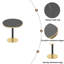 Table bistro ronde de 31,5 pouces avec plateau en faux marbre et plateau en métal robuste, facile à assembler, diamètre de la structure en métal robuste-1342787970-1342787975