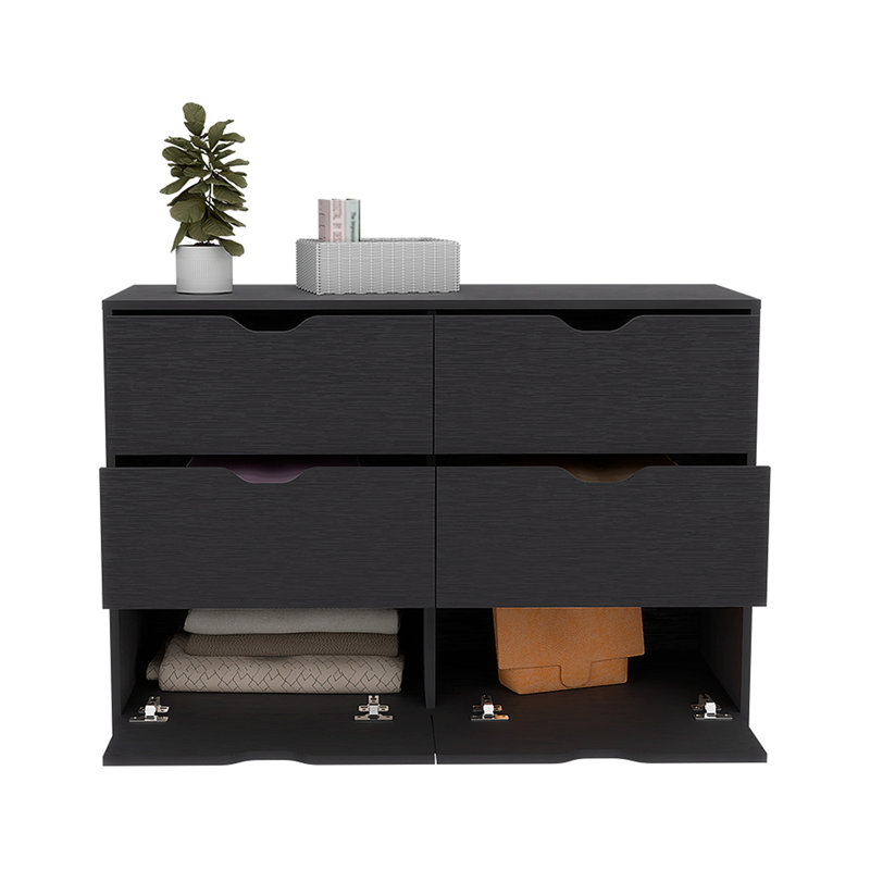 Commode à quatre tiroirs, Noir