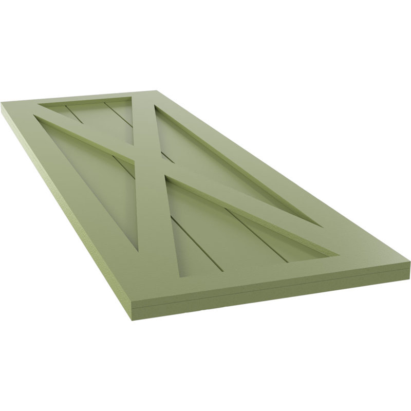 Volets à fixation fixe en PVC True Fit, 12", Vert mousse, 68"