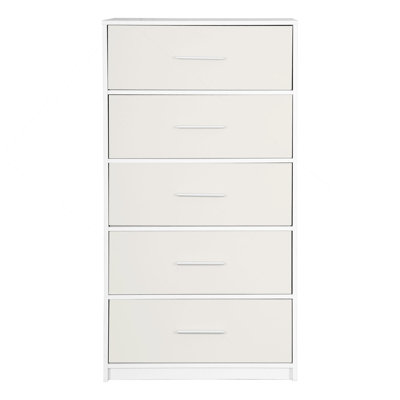 Commode 5 tiroirs avec grands tiroirs en tissu