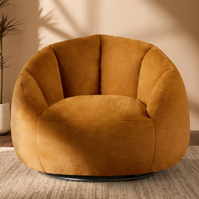 Plush Giant Swivel Bean Bag Chair Shell Bean Bag Sofa Soft Accent Chair