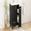 Meuble-lavabo de 24 po avec lavabo, armoire de salle de bain avec tablette de porte, tiroir profond, panier coulissant à 2 niveaux, structure en bois massif et panneau de fibres à densité moyenne, un paquet, noir-728909445
