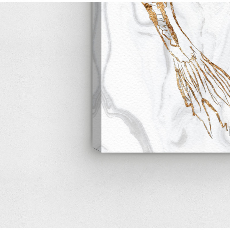 « two koi fish marble », impression sur toile, Cadre noir, H 30 po x l 20 po