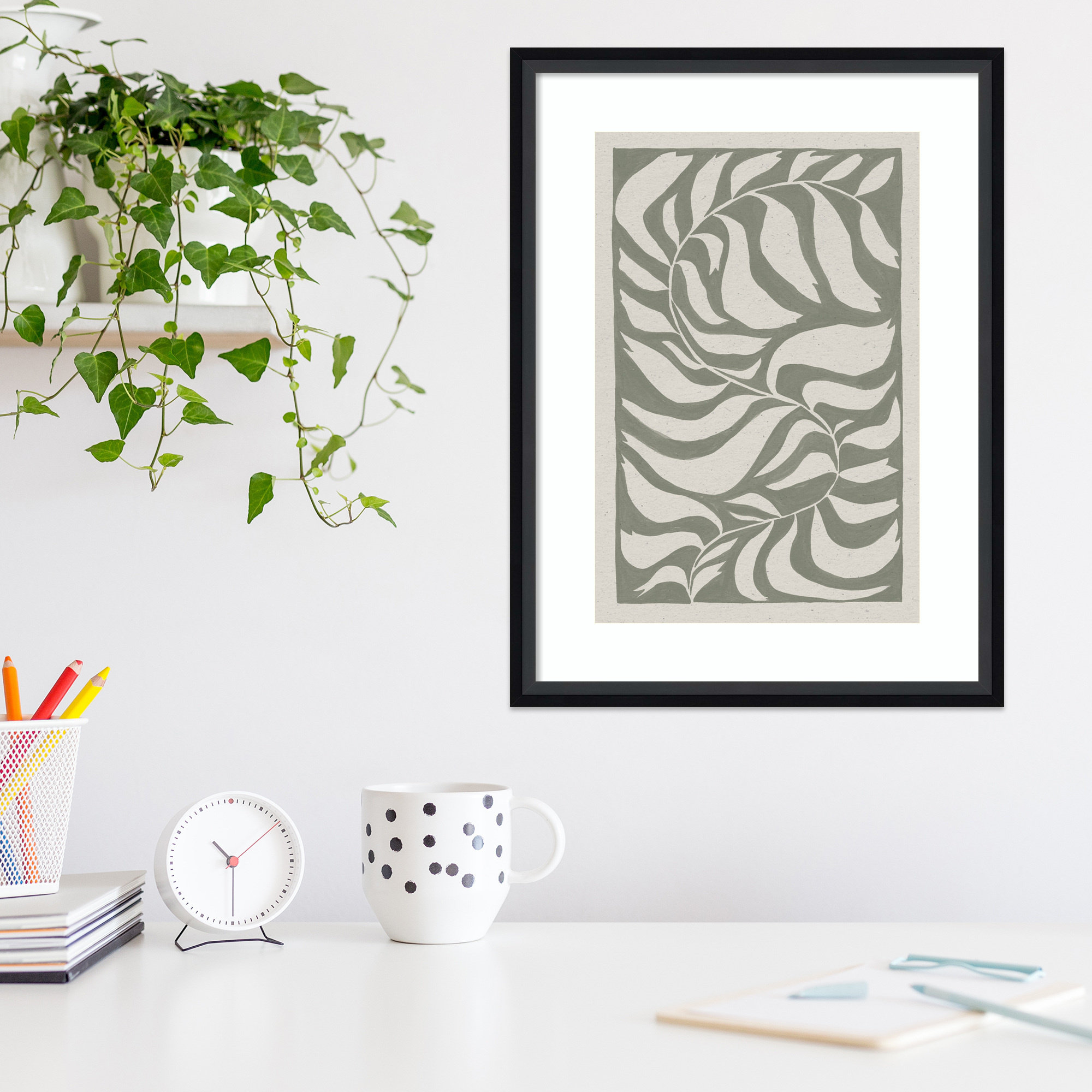 Winding Vine by Moira Hershey, Black, 21" H x 16" W x 2" D