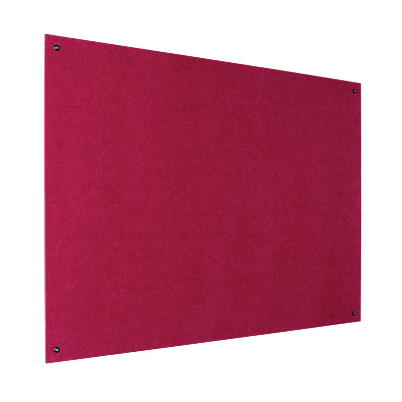 Wall Mounted Reversible Bulletin Board, Raspberry, 120cm H x 240cm W