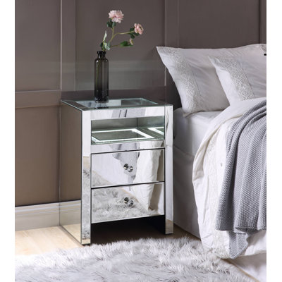 Decatur 2-Drawer Nightstand in Mirrored