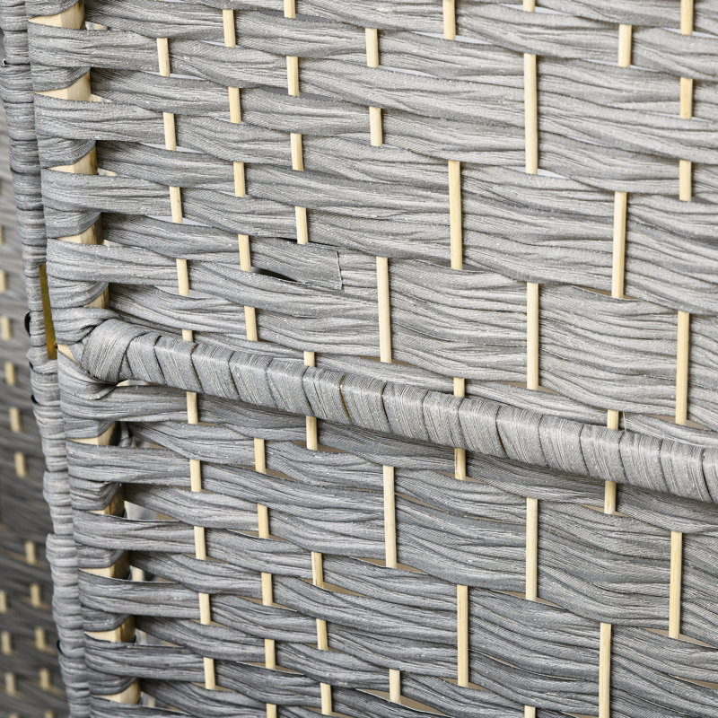 Paravent 4 panneaux, Gris, H 70,9 po x l 70,9 po x P 0,7 po